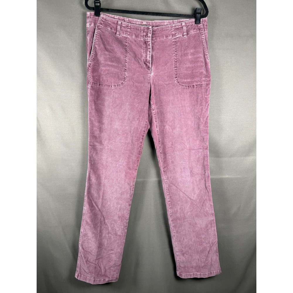 J. Jill Corduroy Pants Women 10 Mauve Stretch Straight Leg Front Patch Pockets